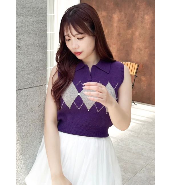 dazzlin「アーガイルニットトップス」|ニット・セーター|