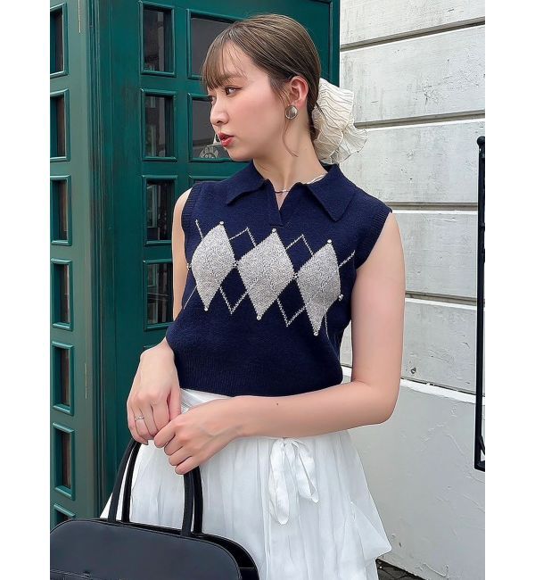 dazzlin「アーガイルニットトップス」|ニット・セーター|