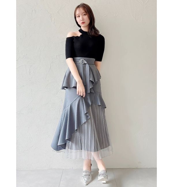 dazzlin「アシメプリーツマーメイドスカート」|スカート|