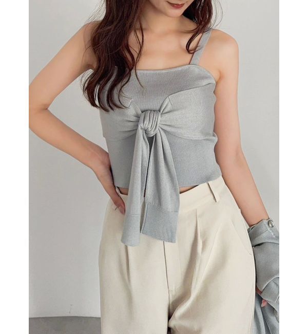 dazzlin「片結びニットビスチェ」|キャミソール|ブルー