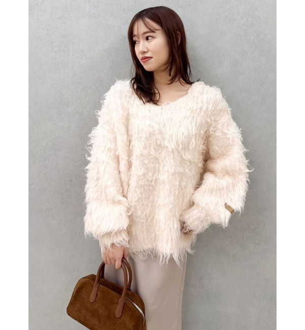 dazzlin「リップルカールニットフーディ」|ニット・セーター|