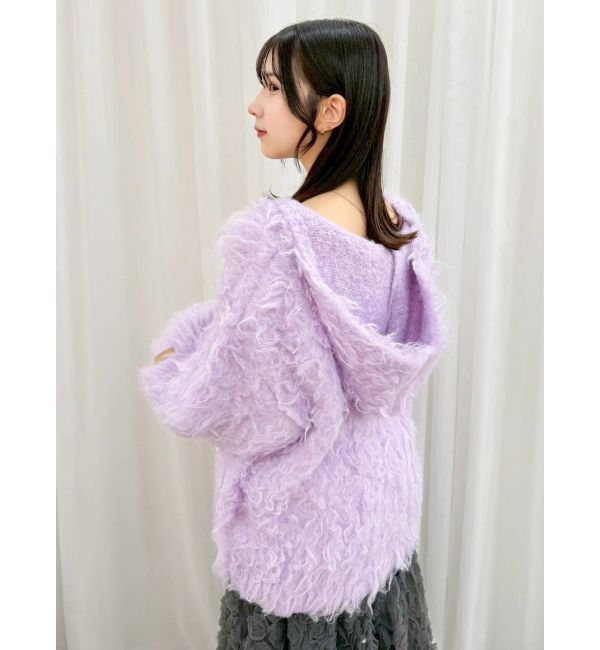 dazzlin「リップルカールニットフーディ」|ニット・セーター|