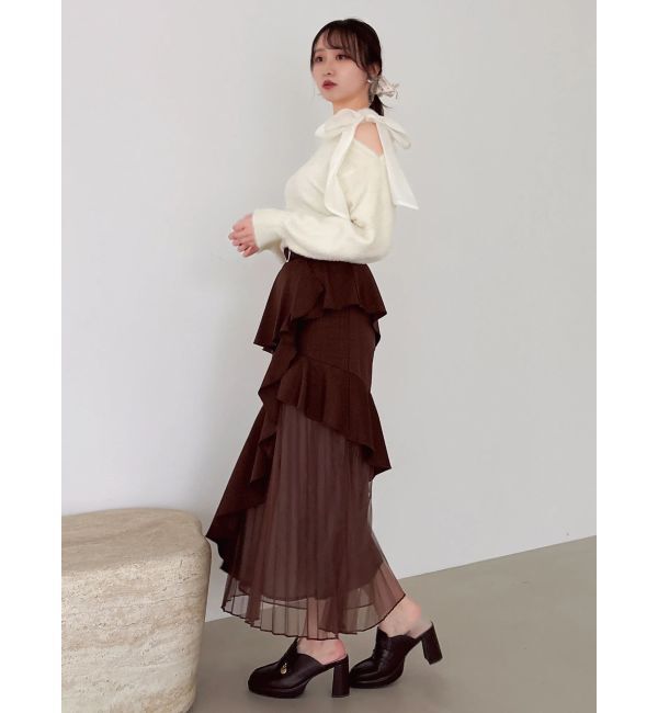 dazzlin「アシメプリーツマーメイドスカート」|スカート|