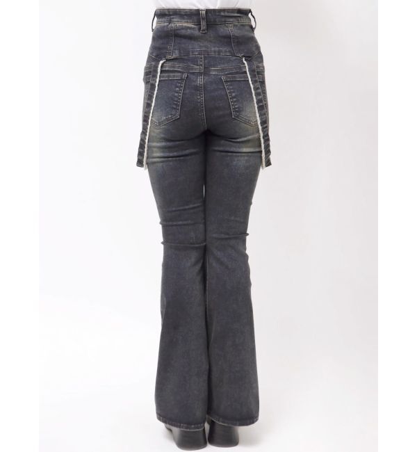 EMODA「ハングベルトハイウエストフレアパギンス」|デニム|