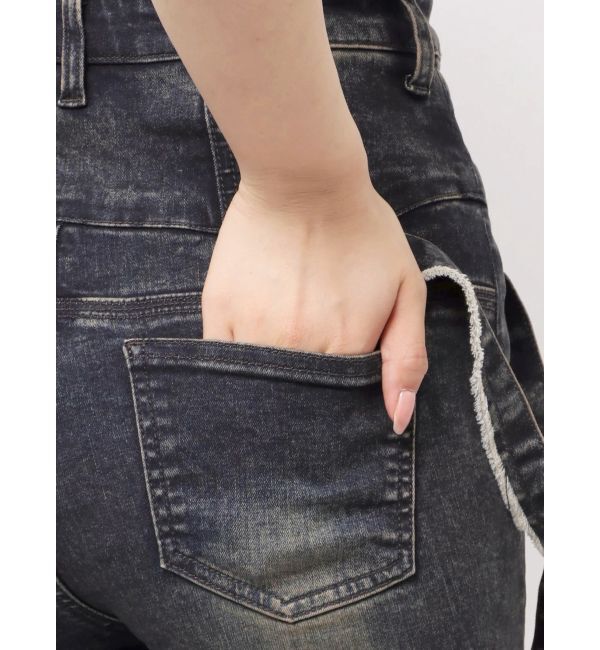 EMODA「ハングベルトハイウエストフレアパギンス」|デニム|