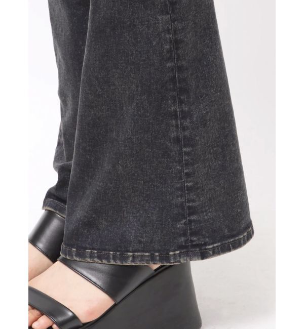 EMODA「ハングベルトハイウエストフレアパギンス」|デニム|