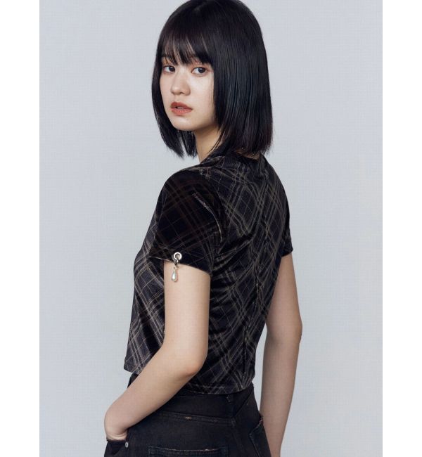 EMODA「アイレットパールベロアTシャツ」|Tシャツ・カットソー|