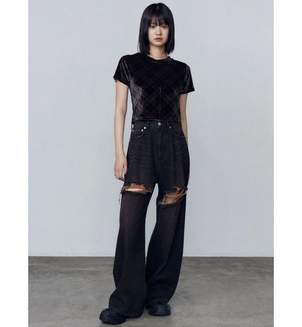 EMODA「アイレットパールベロアTシャツ」|Tシャツ・カットソー|