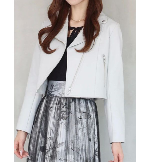 MERCURYDUO「フェイクレザーコンパクトライダースジャケット」|ライダースジャケット|