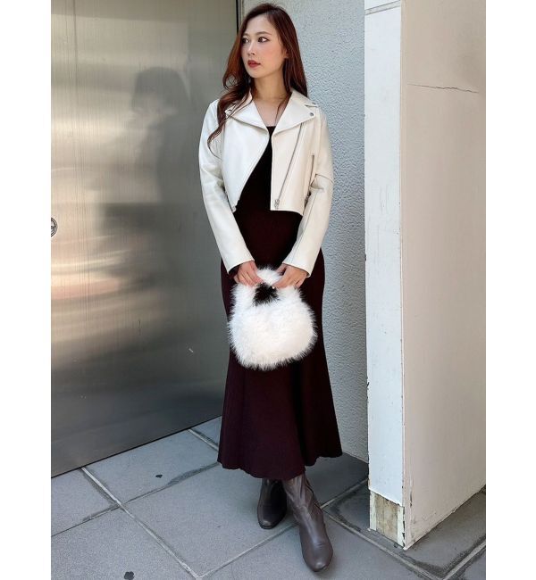 MERCURYDUO「フェイクレザーコンパクトライダースジャケット」|ライダースジャケット|