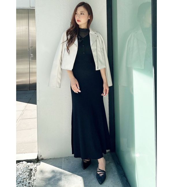 MERCURYDUO「フェイクレザーコンパクトライダースジャケット」|ライダースジャケット|