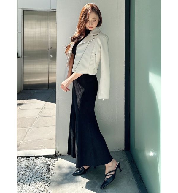 MERCURYDUO「フェイクレザーコンパクトライダースジャケット」|ライダースジャケット|