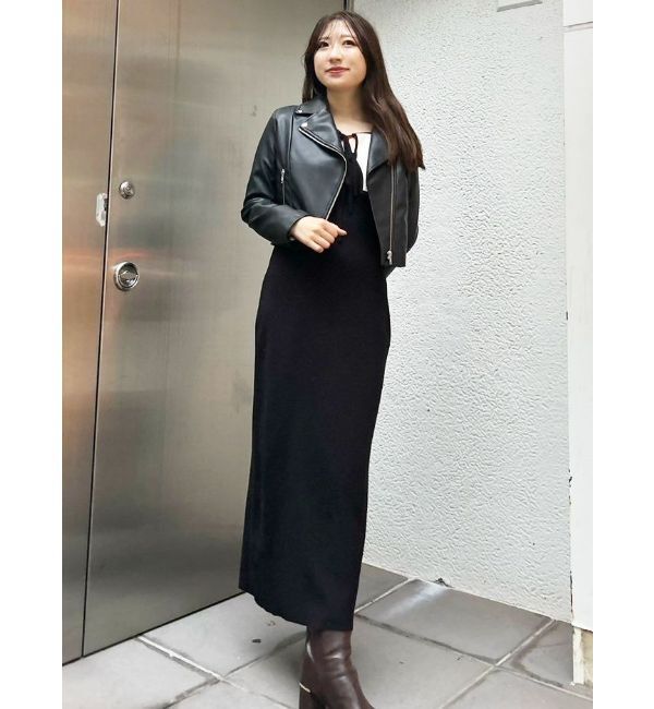 MERCURYDUO「フェイクレザーコンパクトライダースジャケット」|ライダースジャケット|