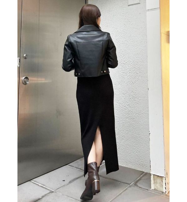 MERCURYDUO「フェイクレザーコンパクトライダースジャケット」|ライダースジャケット|