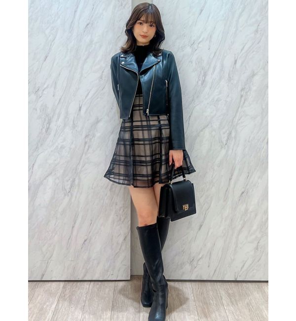 MERCURYDUO「フェイクレザーコンパクトライダースジャケット」|ライダースジャケット|