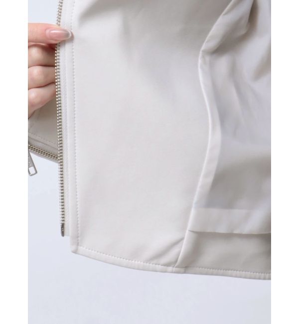 MERCURYDUO「フェイクレザーコンパクトライダースジャケット」|ライダースジャケット|