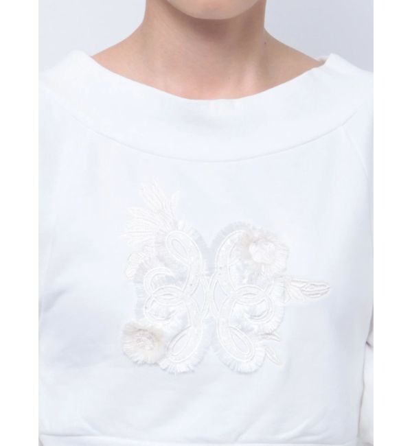 MERCURYDUO「裏毛ツイードワッペンプルオーバー」|Tシャツ・カットソー|