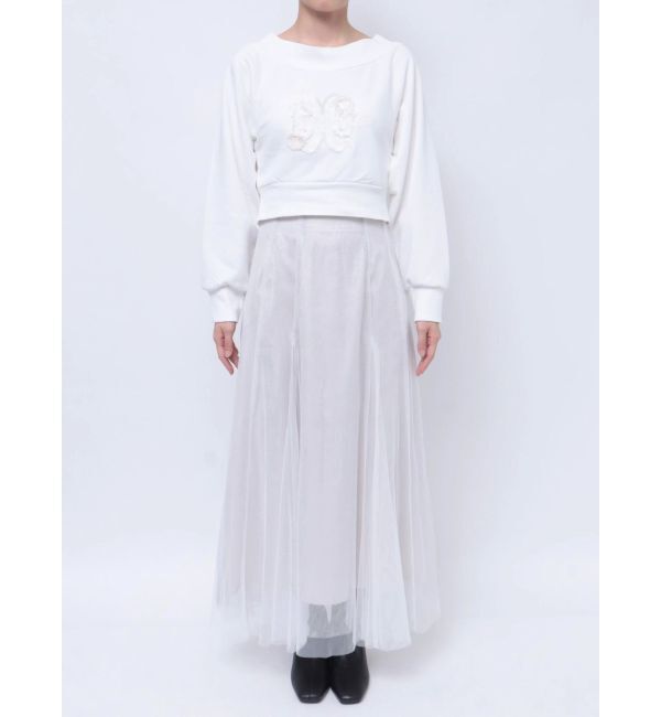 MERCURYDUO「裏毛ツイードワッペンプルオーバー」|Tシャツ・カットソー|