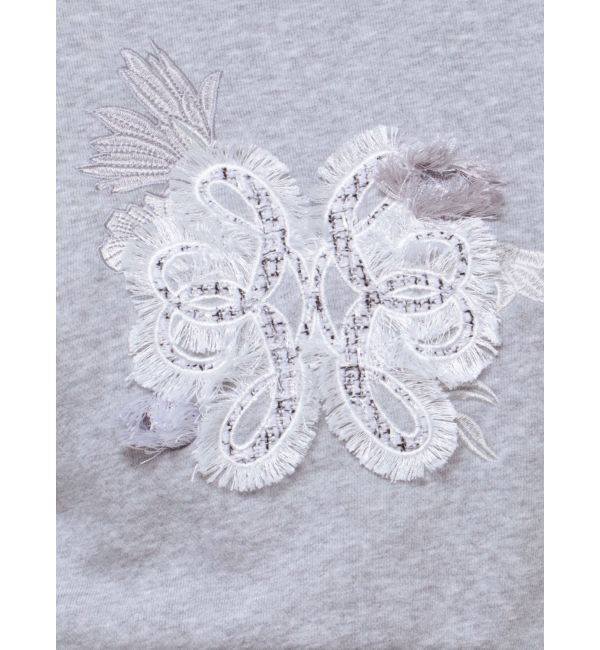 MERCURYDUO「裏毛ツイードワッペンプルオーバー」|Tシャツ・カットソー|