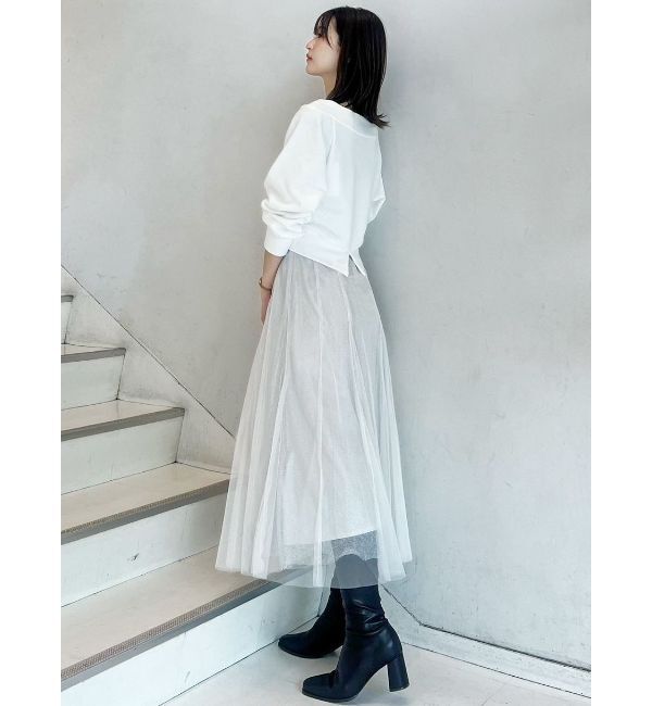 MERCURYDUO「裏毛ツイードワッペンプルオーバー」|Tシャツ・カットソー|