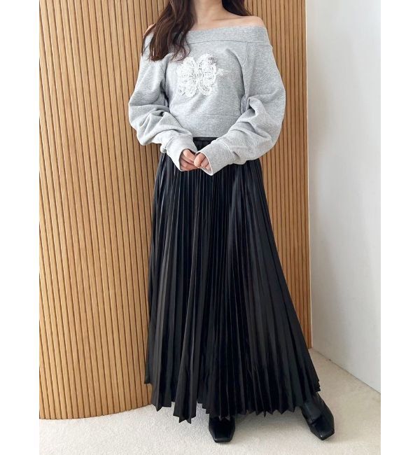 MERCURYDUO「裏毛ツイードワッペンプルオーバー」|Tシャツ・カットソー|