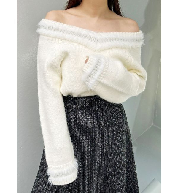 MERCURYDUO「シャギーチルデンニット」|ニット・セーター|オフホワイト