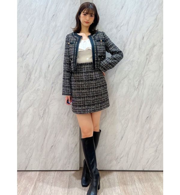 MERCURYDUO「ツイードノーカラージャケット」|その他|