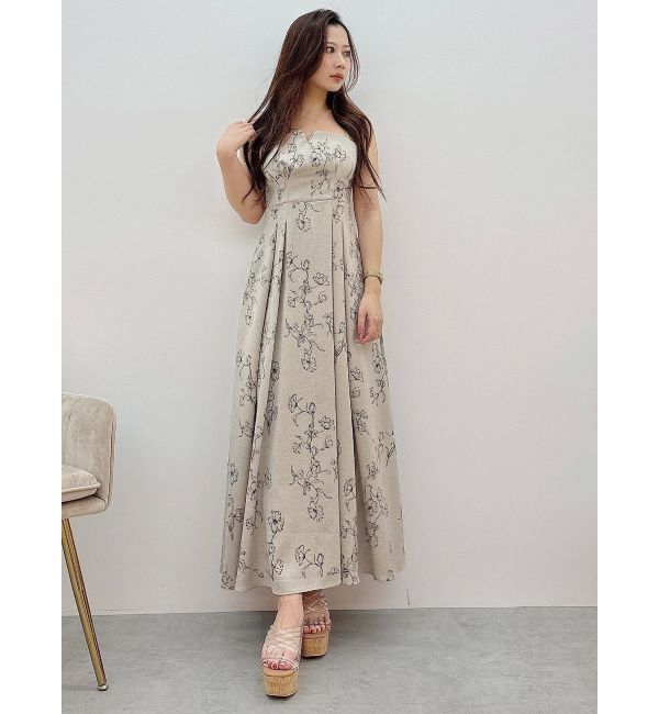 MERCURYDUO「リネンライクバックレースアップキャミワンピース」|ワンピース|