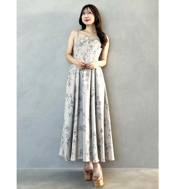 MERCURYDUO「リネンライクバックレースアップキャミワンピース」|ワンピース|