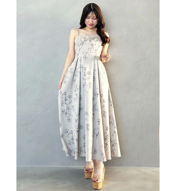 MERCURYDUO「リネンライクバックレースアップキャミワンピース」|ワンピース|