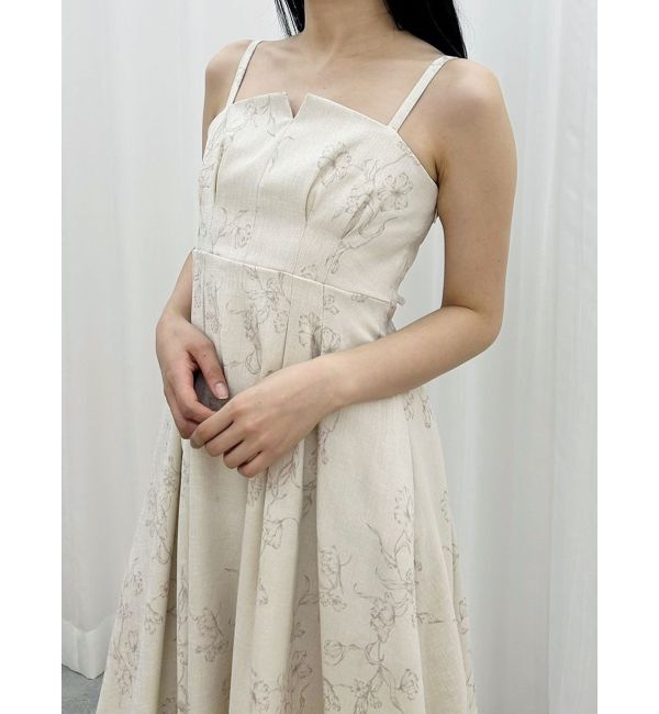 MERCURYDUO「リネンライクバックレースアップキャミワンピース」|ワンピース|