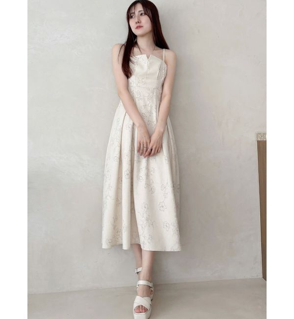 MERCURYDUO「リネンライクバックレースアップキャミワンピース」|ワンピース|