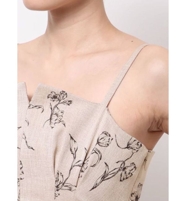 MERCURYDUO「リネンライクバックレースアップキャミワンピース」|ワンピース|