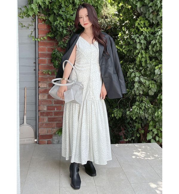 MERCURYDUO「ドットプリントナローワンピース」|ワンピース|