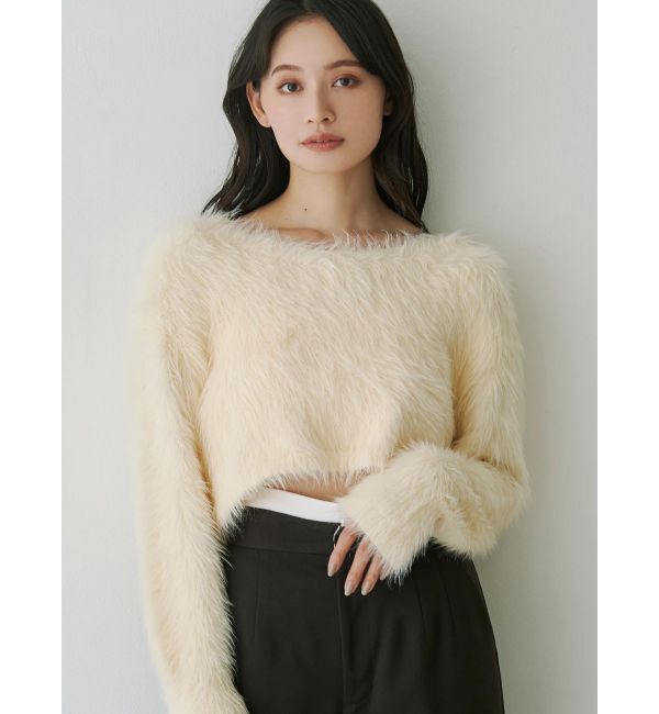 MERCURYDUO「ロングシャギーマフラーセットニット」|ニット・セーター|