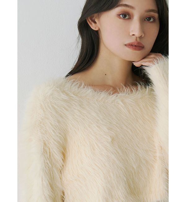 MERCURYDUO「ロングシャギーマフラーセットニット」|ニット・セーター|