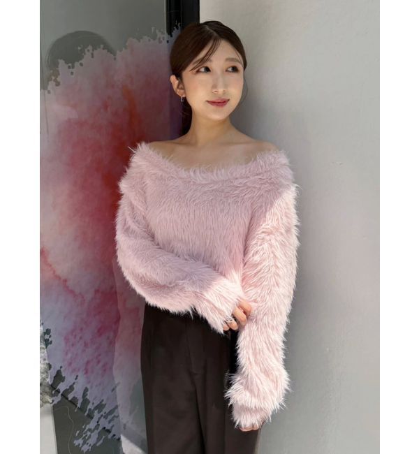 MERCURYDUO「ロングシャギーマフラーセットニット」|ニット・セーター|