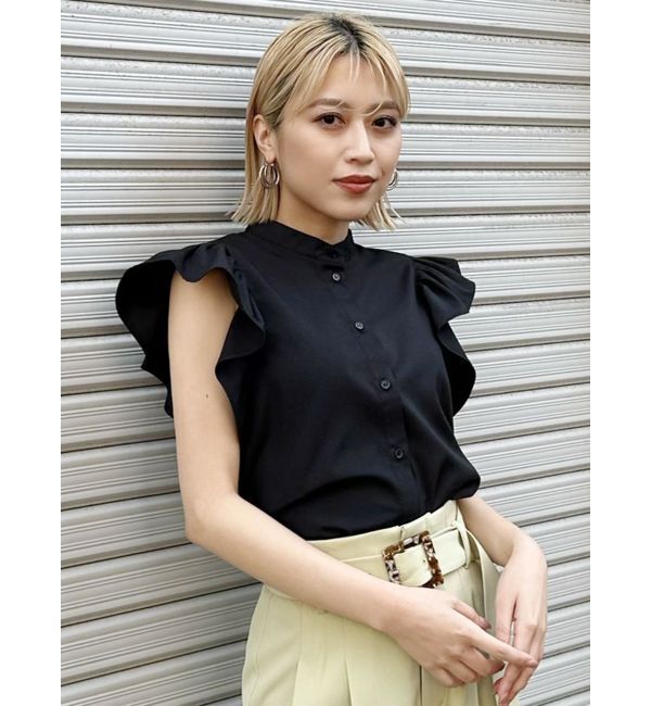 MURUA「スタンドカラーフリルブラウス」|シャツ・ブラウス|