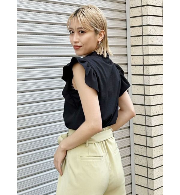 MURUA「スタンドカラーフリルブラウス」|シャツ・ブラウス|