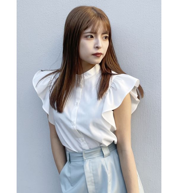 MURUA「スタンドカラーフリルブラウス」|シャツ・ブラウス|