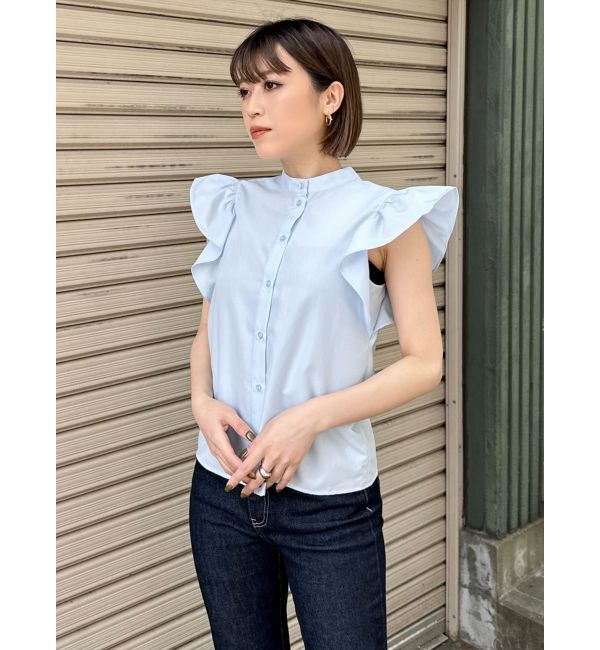 MURUA「スタンドカラーフリルブラウス」|シャツ・ブラウス|