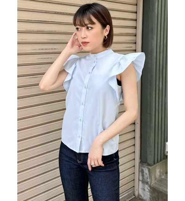 MURUA「スタンドカラーフリルブラウス」|シャツ・ブラウス|