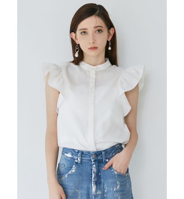 MURUA「スタンドカラーフリルブラウス」|シャツ・ブラウス|