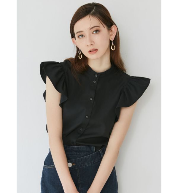 MURUA「スタンドカラーフリルブラウス」|シャツ・ブラウス|