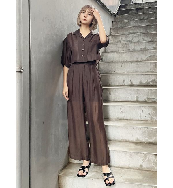 MURUA「オープンカラーシアーシャツ」|シャツ・ブラウス|