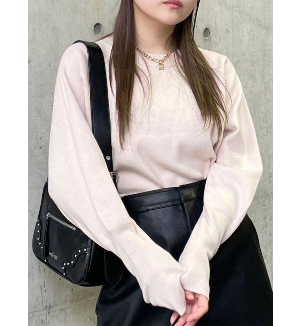 MURUA「クルーネックボリュームスリーブニット」|ニット・セーター|アイボリー