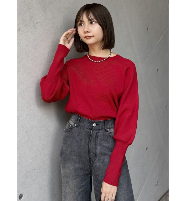 MURUA「クルーネックボリュームスリーブニット」|ニット・セーター|