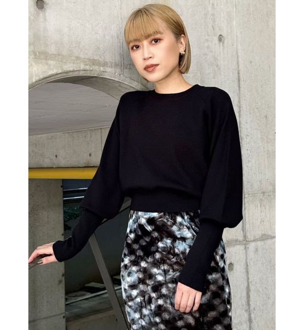 MURUA「クルーネックボリュームスリーブニット」|ニット・セーター|