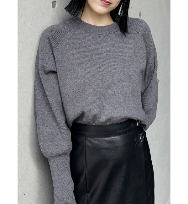 MURUA「クルーネックボリュームスリーブニット」|ニット・セーター|グレー