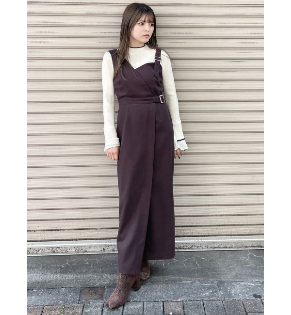 MURUA「ウールライクアシメジャンパースカート」|ワンピース|